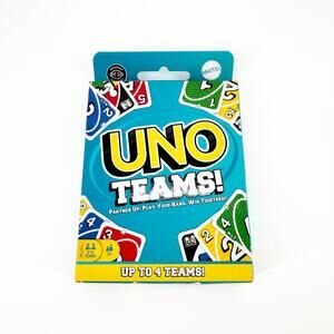 UNO Teams Card Game Mattel Party Game 2-4 Teams Family Fun New Colorful Fun
